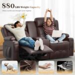Reclining Loveseat, Massage Loveseat Recliner Sofa Heavy Weight Capacity, RV Love Seat Chair Clearance with Console, USB, Type C Port, Storage, Cup Holders, Wall Hugger Couch for Living Room - Image 3