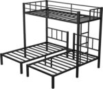 Twin Over Twin Over Twin Triple Bunk Bed for Kids,3 Bed Bunk Beds for 3,Metal Triple Bunk Beds with Built-in Desk,Separates Into 3 Twin Beds,Noise Reduced Structure,Black - Image 9