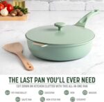 Goodful All-in-One Pan, Multilayer Nonstick, High-Performance Cast Construction, Multipurpose Design Replaces Multiple Pots and Pans, Dishwasher Safe Cookware, 11-Inch, 4.4-Quart Capacity, Sage Green - Image 3