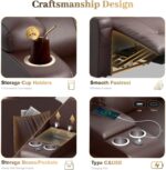 Reclining Loveseat, Massage Loveseat Recliner Sofa Heavy Weight Capacity, RV Love Seat Chair Clearance with Console, USB, Type C Port, Storage, Cup Holders, Wall Hugger Couch for Living Room - Image 7