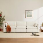 CHITA Sectional Sofa Set, Comfty Cloud Couch, FSC Certified Deep Seat Sectional Couch for Lving Room, 112 inch Width, 3 Seat Modern Modular Sofa, Linen - Image 4