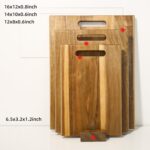 YSTKC Acacia Wood Cutting Boards Set of 3 PCS for Kitchen, Large Wooden Cutting Board Set with Handle, Thick Chopping Board, Butcher Block Wooden Trays for Meat, Fruit Vegetable and Cheese - Image 4