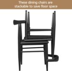 Yaheetech Dining Chairs Set of 6 Mid Century Modern Leather Dining Room Chairs with Armless Backrest & Metal Legs for Kitchen, Living Room, Black - Image 6