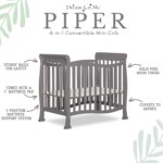 Dream On Me Violet 4-in-1 Convertible Mini Crib in Steel Grey, Greenguard Gold Certified, JPMA Certified, 3 Position Mattress Height Settings, Non-Toxic Finish - Image 6