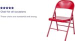 Flash Furniture 4 Pack HERCULES Series Double Braced Red Metal Folding Chair - Image 7