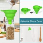 CycleMore 48 Pack 4oz Glass Spice Jars Bottles, Square Spice Containers with Silver Metal Caps and Pour/Sift Shaker Lid-80pcs Black Labels,1pcs Silicone Collapsible Funnel and 2pcs Brush Included - Image 6