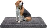 Washable Dog Bed Mat Ultra Soft Dog Crate Pad Comfy Fluffy Pet Kennel Beds Sleeping Mattress for Large Jumbo Medium Small Dogs, 35 x 22 Inch, Gray - Image 2