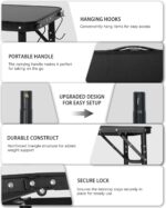 LOFTEY 2025 Reinforced Small Folding Table Portable, Small Foldable Camping Table, Heavy-Duty Mini Folding | 2 Adjustable Height | Lightweight Aluminum with Handle | 25" x 16" x 22", Black - Image 5