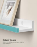 SONGMICS Floating Shelves, Set of 3 Wall Shelves, 31.5-Inch Wide, for Photo Frames and Trinkets, for Living Room, Home Office, Kitchen, Bathroom, White ULWS081W01 - Image 7