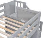 Bellemave Twin Size Low loft Bed for Kids,Wood Loft Beds,Modern Farmhouse Twin loft Bed,Loft Bed with Storage, No Box Spring Needed,for Kids,Gray - Image 10