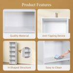 ZENY 5-Tier Shelf Bookcase, Freestanding Wood Storage Display Open Bookshelf for Home Office, White - Image 7