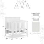 Dream On Me Ava 4-in-1 Mini Baby Crib with Daybed & Twin Bed Conversion in White, GreenGuard Gold & JPMA, Non-Toxic Finish, 3-Position Adjustable Height, Includes 1″ Mattress Pad - Image 4