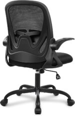 Primy Office Chair Ergonomic Desk Chair with Flip up Armrests Swivel Breathable Desk Mesh Computer Chair with Adjustable Lumbar Support and Height for Conference Room (Black) - Image 2