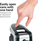 Hamilton Beach Smooth Edge Electric Automatic Can Opener for Kitchen with Easy Push Down Lever, Extra Tall, Includes Stainless Steel Scissors, Black and Chrome (76607) - Image 4