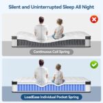 Mattress Queen Size, 12 Inch Queen Hybrid Mattress in a Box, Memory Foam with Individually Wrapped Pocket Springs, Pressure Relief & Motion Isolation, CertiPUR-US Certified, 60" x 80" x 12", Soft - Image 4