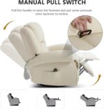 Leather Recliner Chair, 360° Swivel Recliner with Heat and Massage,Classic and Traditional Manual Recliner Chair with Comfortable Arms for Living Room - Image 6