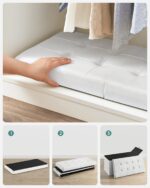 SONGMICS MAZIE Collection - 30 Inches Storage Ottoman Bench with Flipping Lid, Storage Chest Footstool, Load 660 lb, for Entryway, Living Room, Bedroom, Synthetic Leather, White ULSF45WT - Image 9