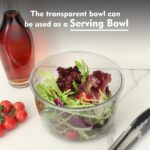 Ourokhome Salad Spinner Lettuce Dryer, Hand-crank Rotary Vegetable Dryer Veggie Washer with Transparent Bowl and Colander for Greens, Herb, Berry, Fruits, Macaroni, 2.8 QT, White - Image 7