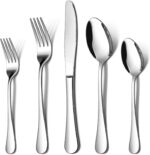LIANYU 20 Piece Silverware Flatware Cutlery Set, Stainless Steel Utensils Service for 4, Include Knife Fork Spoon, Mirror Polished, Dishwasher Safe - Image 2