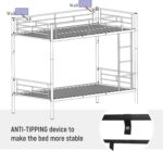 Merax Twin Over Twin Metal Bunk Bed with Ladder and high Guardrail, Able to Split, Storage Space, No Box Spring Needed, Noise Free,Silver - Image 7
