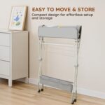 Lilian&Gema Portable Baby Changing Table with Wheels, 3-Level Adjustable Heights Folding Diaper Changing Station with Nursery Organizer&Large Storage Racks for Newborns&Infants - Image 10