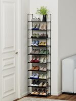FIDUCIAL HOME 10 Tiers Shoe Rack 20-25 Pairs Sturdy Shoe Shelf - Image 3