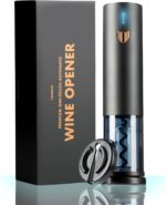 VINABON Electric Wine Opener - Updated 2026 One-Touch Automatic Wine Bottle Opener Corkscrew - Rechargeable (Up to 100 Bottles/Charge) with Foil Cutter Stand, LED Indicator. Includes Wine Guide eBook - Image 2