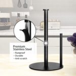 Paper Towel Holder Countertop, OBODING, Black Kitchen Paper Towel Holder Stand for Kitchen and Bathroom Organization, Stainless Steel Paper Towel Holders for Standard and Large Rolls (Matte Black) - Image 6