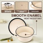 TOPEMAI Dutch Ovens Enameled Cast 5.5 Quart Dutch Oven Pot with Lid for Bread Baking (White) - Image 7