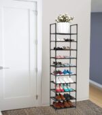 FIDUCIAL HOME 10 Tiers Shoe Rack 20-25 Pairs Sturdy Shoe Shelf - Image 6