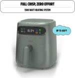 CRUX x Marshmello 3.0 QT Digital Air Fryer with TurboCrisp Technology, Touch Screen Temperature Control, Timer and Auto Shut-off, Fully Programmable, Silicone Cupcake Molds Included, Olive - Image 4