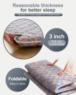 6th Generation Japanese Floor Futon Mattress - Extra-Thick 9-Layer Modern Futon with 100% High-Density Foam, Portable Floor Mattress Sleeping Pad for Adults, Guest Room, Dormitory,Single Size(25"X75") - Image 5