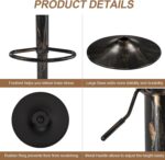 VECELO Bar Stools Set of 2, Adjustable Counter Height Barstools with Back and Arm, Swivel Bar Chair Stools for Kitchen Counter Island Cafe Dining Room, Industrial Style, Brown - Image 7