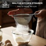Walfos Fine Mesh Strainers Set, Premium Stainless Steel Colanders and Sifters, with Reinforced Frame Sturdy Handle, Perfect for Sift, Strain, Drain Rinse Vegetables, Pastas Tea - 3 Sizes - Image 7