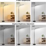 Dimunt LED Floor Lamp, Bright 15W Floor Lamps for Living Room with 1H Timer, Stepless Adjustable 3000K-6000K Colors & Brightness Standing Lamp with Remote & Touch Control Reading Floor Lamps - Image 5