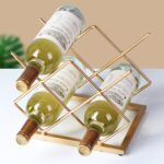Countertop Wine Rack - 5 Bottle Freestanding Modern Gold Metal Small Wine Rack - Tabletop Wine Holder Stand for Cabinet, Pantry, Wine Bottle Storage… - Image 10