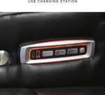 Signature Design by Ashley Boyington Contemporary Leather Match Power Reclining Sofa with Adjustable Headrest, Cup Holder, USB Charging Ports, Air Massage System and LED Lighting, Black - Image 10