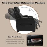 Signature Design by Ashley Boyington Contemporary Leather Match Power Reclining Sofa with Adjustable Headrest, Cup Holder, USB Charging Ports, Air Massage System and LED Lighting, Black - Image 8