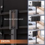 Universal Floor TV Stand with Mount 80 Degree Swivel Height Adjustable and Space Saving Design for Most 27 to 65 inch LCD, LED OLED TVs, Perfect for Corner & Bedroom HT1002B - Image 4