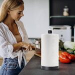 Heavy-Duty Stainless Steel Paper Towel Holder - Easy One-Handed Tear with Suction Cups - Modern Weighted Standing Countertop Dispenser for Kitchen - Holds All Paper Towel Rolls, Black - Image 10