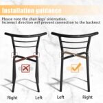 JUMMICO 3-Piece Wooden Round Table & Chair Set, Space Saving Kitchen Breakfast Nook Wood Grain Tabletop with Metal Frame and Built-in Wine Rack for Kitchen, Dining Room (Walnut/Black) - Image 9