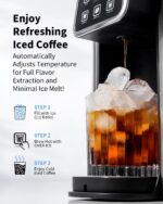Hot & Iced Coffee Maker with Bold Setting, Single Serve Coffee Maker for K Cup and Grounds, 6-14 Oz Brew Sizes, 50 Oz Removable Water Tank, One Cup Coffee Machine with Reusable Filter, Black - Image 5