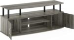 Furinno JAYA Large Entertainment Stand for TV Up to 55 Inch, French Oak Grey/Black - Image 9