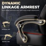 GTPLAYER Big and Tall Gaming Chair for Adults, Ergonomic Office Chair with Footrest, Heavy Duty 350 lbs Capacity, High Back, Premium Leather & Iridescent Trim, ACE-Armor, Black & Red - Image 7