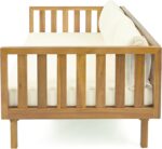 Christopher Knight Home Claremont Outdoor 3 Seater Acacia Wood Daybed with Fabric Water Resistant and Removable Cushions, Patio Garden Poolside Sofa with Slat Paneling Armrest and Back, Teak and Beige - Image 10