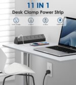 Jgstkcity Desk Clamp Power Strip USB C,40W Total Fast Charging Station,4 PD 20W USB C Ports,Desk Edge Mount Surge Protector,5 Outlets,Fit 1.96" Tabletop Edge,ETL Listed - Image 5