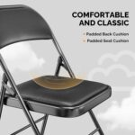VINGLI 10 Pack Folding Chairs with Padded Seats, Metal Frame with Pu Leather Seat & Back, Capacity 350 lbs, Black - Image 5