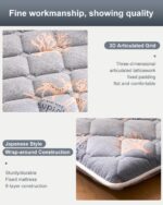 6th Generation Japanese Floor Futon Mattress - Extra-Thick 9-Layer Modern Futon with 100% High-Density Foam, Portable Floor Mattress Sleeping Pad for Adults, Guest Room, Dormitory,Single Size(25"X75") - Image 8