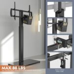 Universal Floor TV Stand with Mount 80 Degree Swivel Height Adjustable and Space Saving Design for Most 27 to 65 inch LCD, LED OLED TVs, Perfect for Corner & Bedroom HT1002B - Image 5