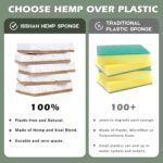 Plant-Based Kitchen Sponges - FSC Certified and PETA Approved, Natural, Eco-Friendly, Biodegradable Sisal Hemp Sponges for Dishes, Cleaning Sponge for Kitchen, Bathroom, Household - 12 Count - Image 8